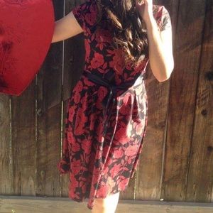Dorothy Perkins black and red midi dress